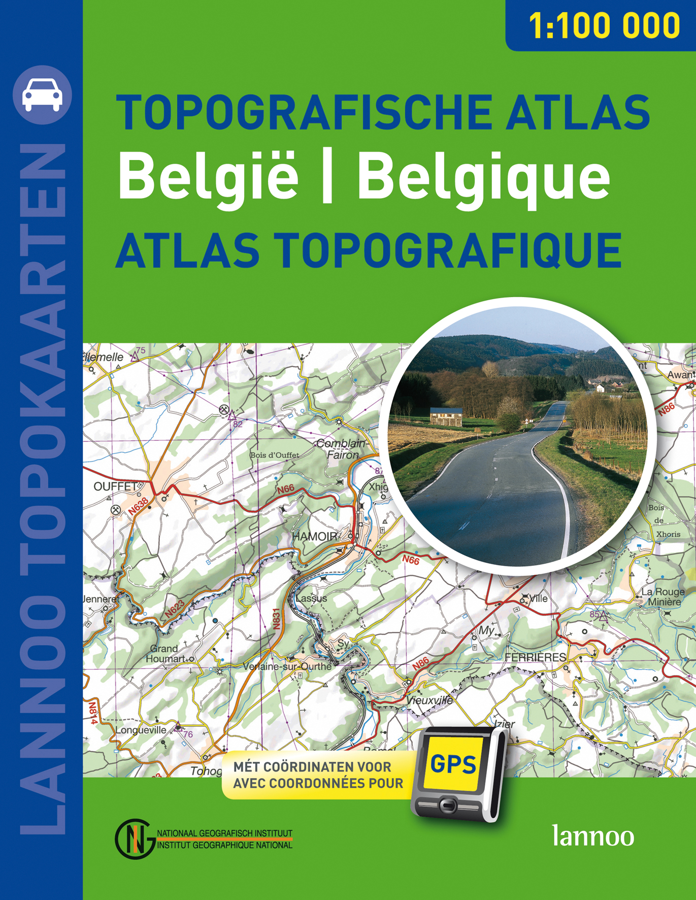 Leger Oxideren Herrie Topografische Wegentlas België - Atlas Routier Topographique Belgique 1 :  100 000 | Uitgeverij Lannoo