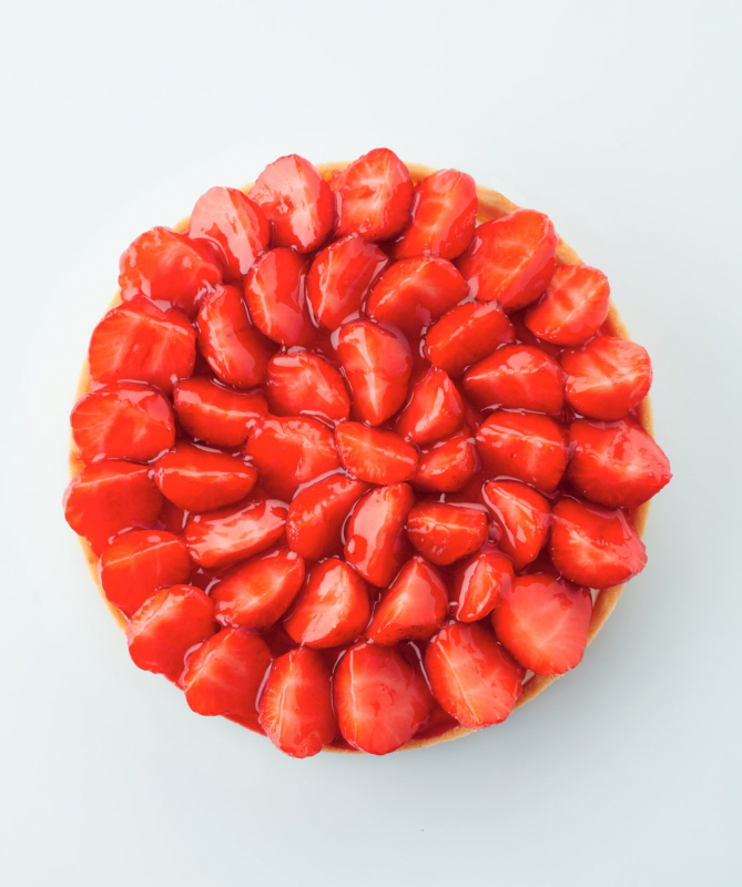 foto aardbeien munt taart